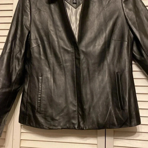 Valerie Stevens Black Leather Zip Jacket Size P M - Picture 4 of 8